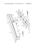 SYSTEM FOR TRANSPORTING A SPAN ON A ROAD VEHICLE CAPABLE OF BEING TRANSFORMED INTO AN AMPHIBIOUS VEHICLE ENABLING THE CROSSING OF A DRY OR WATER-FILLED GAP BY ANY ROAD VEHICLE diagram and image