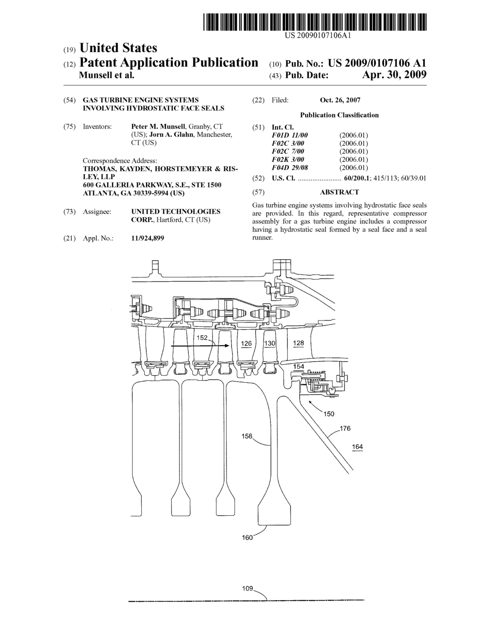 Gas Turbine Engine Systems Involving Hydrostatic Face Seals - diagram, schematic, and image 01