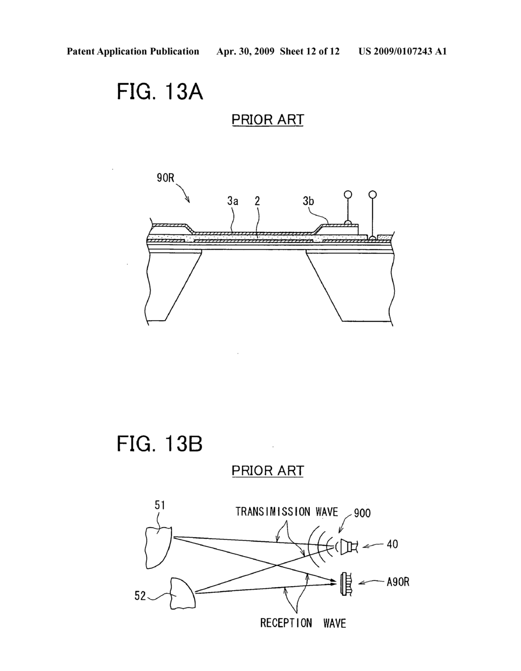 Ultrasonic sensor having transmission device and reception device of ultrasonic wave - diagram, schematic, and image 13