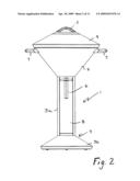 Barbecue cooking apparatus with ash bin and chimney device diagram and image