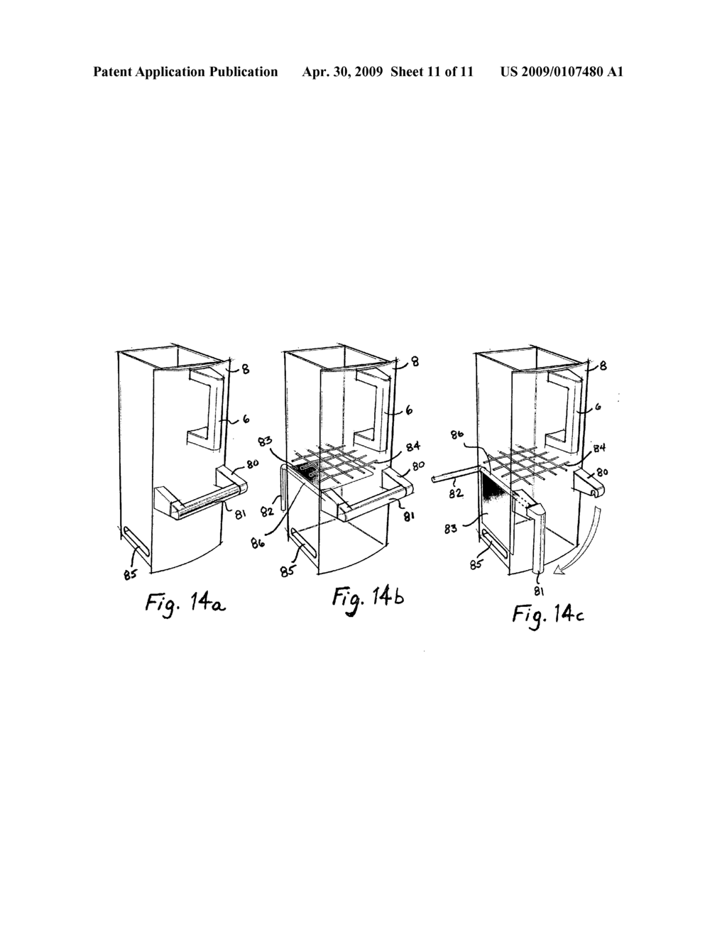 Barbecue cooking apparatus with ash scraper assembly - diagram, schematic, and image 12