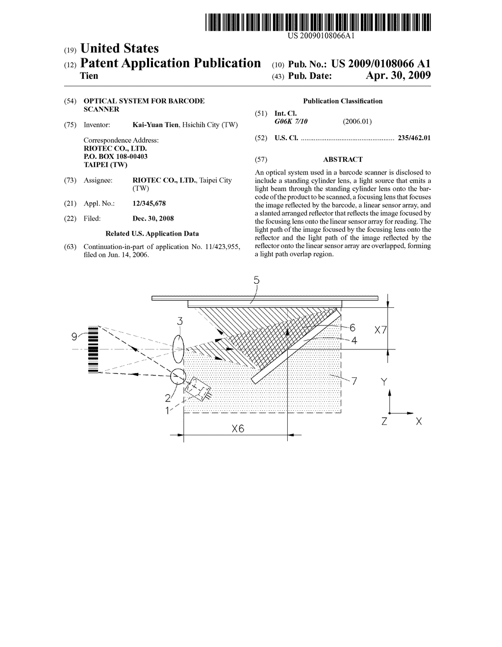 OPTICAL SYSTEM FOR BARCODE SCANNER - diagram, schematic, and image 01