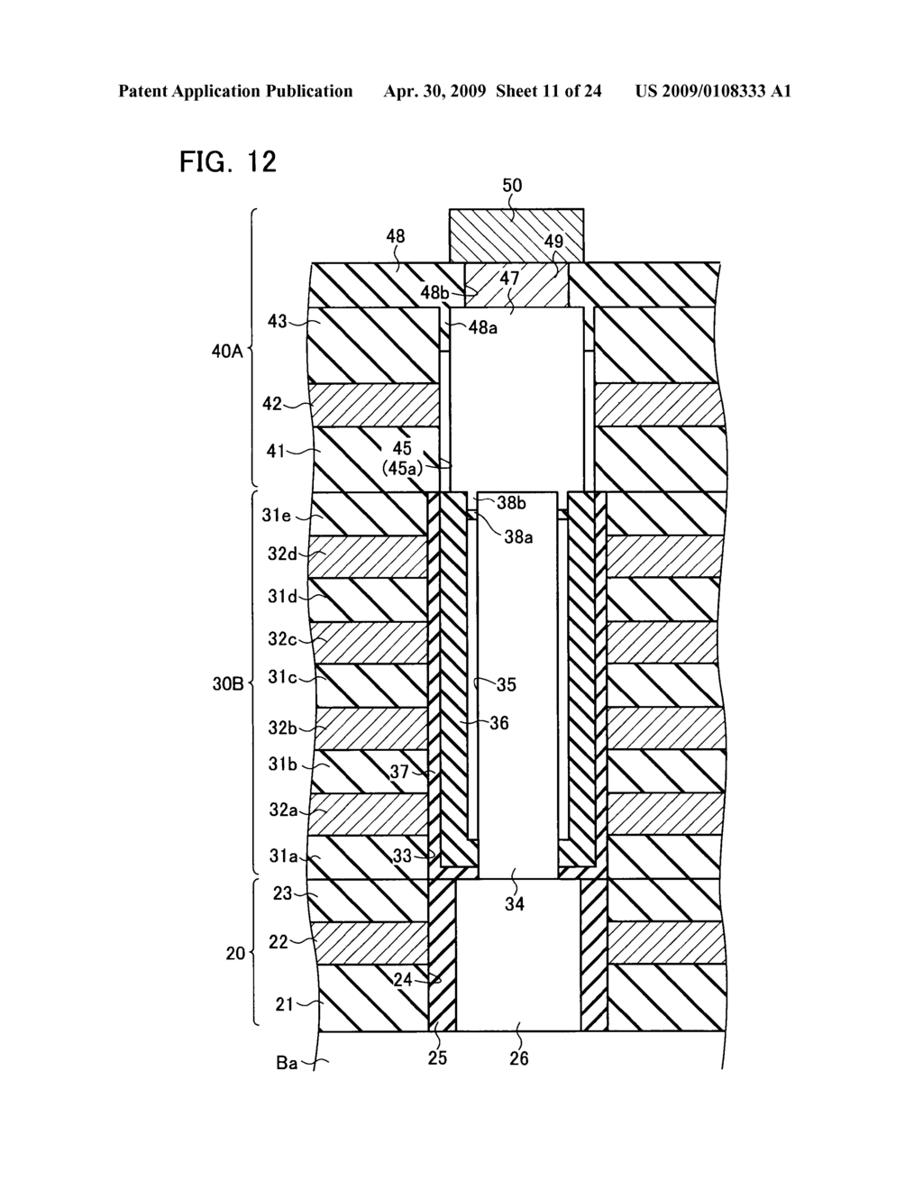 NON-VOLATILE SEMICONDUCTOR STORAGE DEVICE AND METHOD OF MANUFACTURING THE SAME - diagram, schematic, and image 12