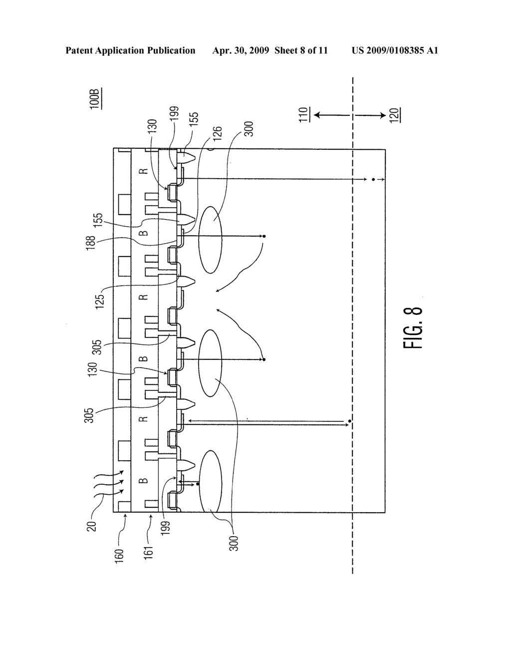 METHOD AND APPARATUS FOR IMPROVING CROSSTALK AND SENSITIVITY IN AN IMAGER - diagram, schematic, and image 09