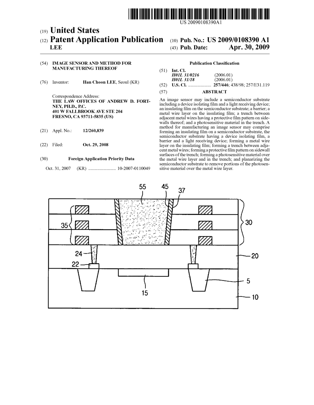 Image Sensor and Method for Manufacturing Thereof - diagram, schematic, and image 01