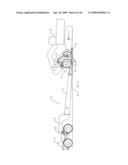 METHOD AND APPARATUS FOR TRANSITIONING A HEAVY EQUIPMENT HAULING REAR LOADING TRAILER BETWEEN TRANSPORT AND LOADING POSITIONS diagram and image