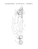 METHOD AND APPARATUS FOR TRANSITIONING A HEAVY EQUIPMENT HAULING REAR LOADING TRAILER BETWEEN TRANSPORT AND LOADING POSITIONS diagram and image