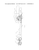 METHOD AND APPARATUS FOR TRANSITIONING A HEAVY EQUIPMENT HAULING REAR LOADING TRAILER BETWEEN TRANSPORT AND LOADING POSITIONS diagram and image