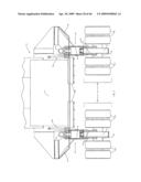 METHOD AND APPARATUS FOR TRANSITIONING A HEAVY EQUIPMENT HAULING REAR LOADING TRAILER BETWEEN TRANSPORT AND LOADING POSITIONS diagram and image