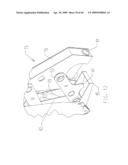 METHOD AND APPARATUS FOR TRANSITIONING A HEAVY EQUIPMENT HAULING REAR LOADING TRAILER BETWEEN TRANSPORT AND LOADING POSITIONS diagram and image