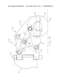 METHOD AND APPARATUS FOR TRANSITIONING A HEAVY EQUIPMENT HAULING REAR LOADING TRAILER BETWEEN TRANSPORT AND LOADING POSITIONS diagram and image