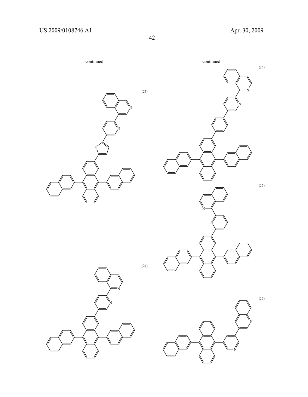 Anthracene-based compound and organic light emitting device employing the same - diagram, schematic, and image 49