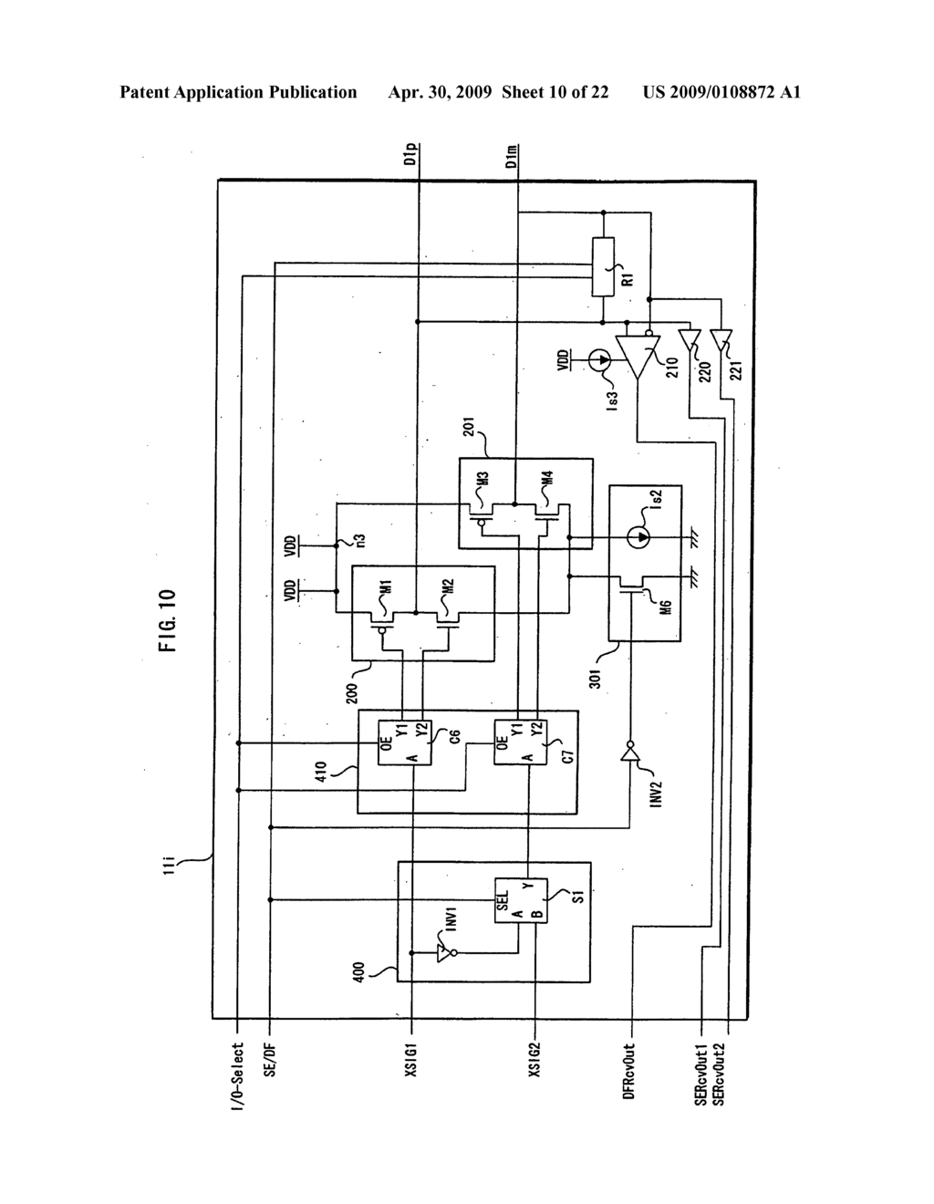  INTERFACE CIRCUIT THAT CAN SWITCH BETWEEN SINGLE-ENDED TRANSMISSION AND DIFFERENTIAL TRANSMISSION - diagram, schematic, and image 11