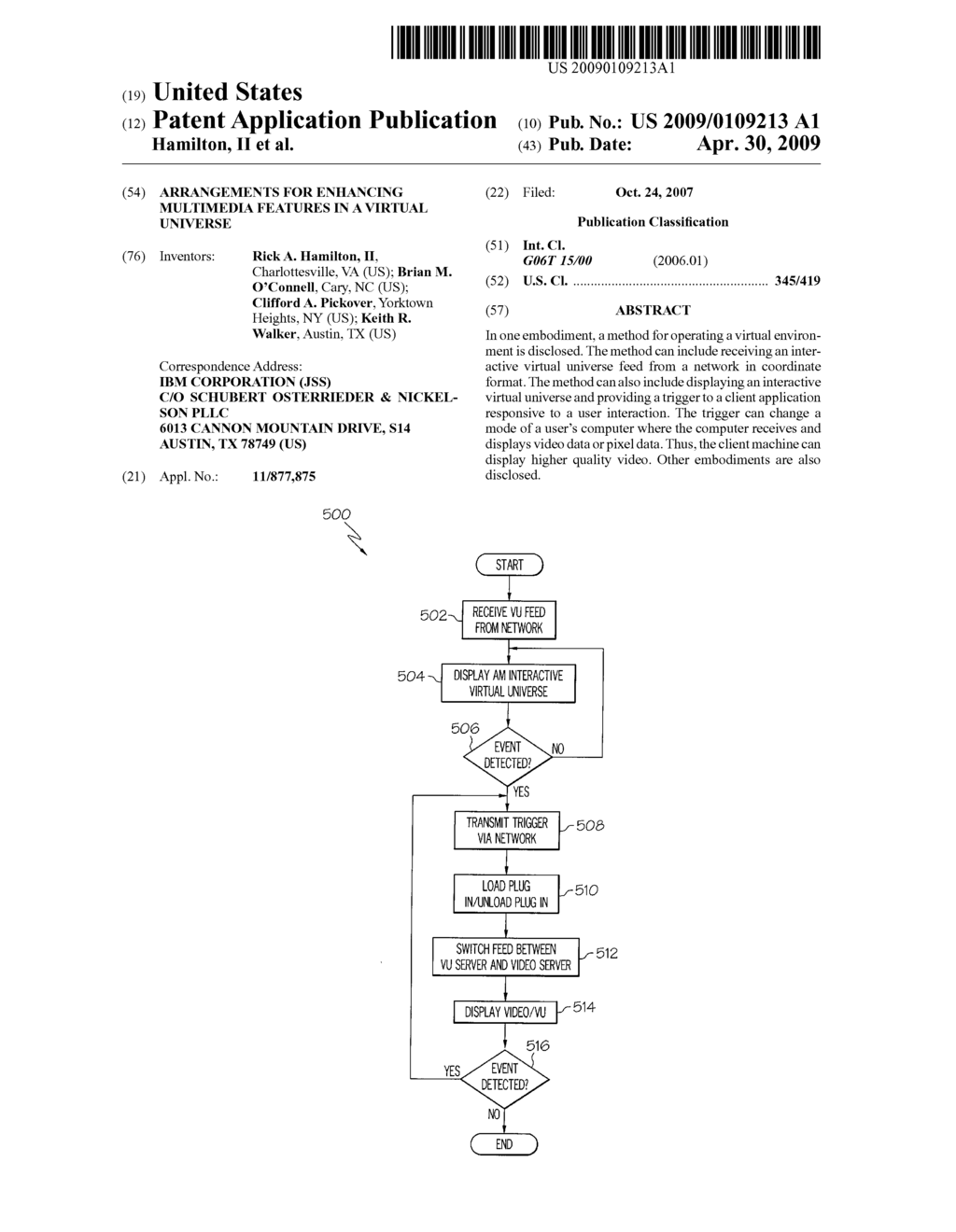 ARRANGEMENTS FOR ENHANCING MULTIMEDIA FEATURES IN A VIRTUAL UNIVERSE - diagram, schematic, and image 01