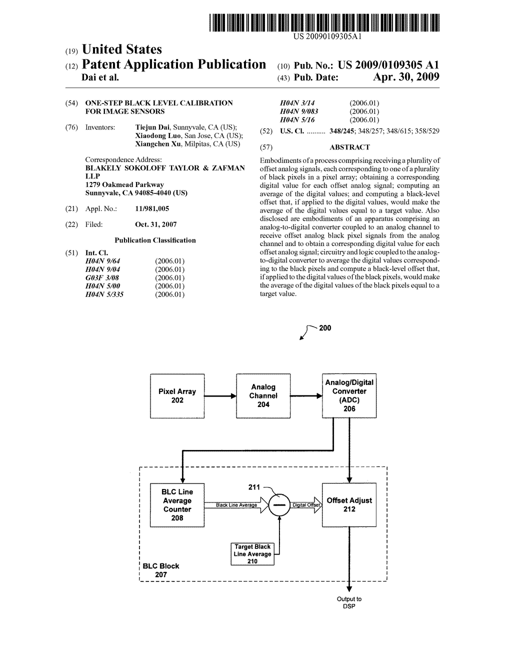 One-step black level calibration for image sensors - diagram, schematic, and image 01