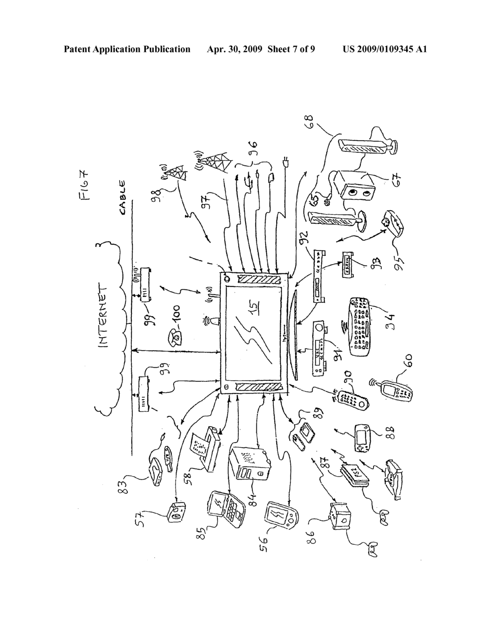 Appliance and Method For Processing a Plurality of High Resolution Multimedial Operative Functions and Programs, which Appliance is Integrated with a Television Receiver Screen, as Well as Remote Control System and Remote Control Device and Method to Set and Display Such Multimedial Operative Functions and Programs on to the Screen of Such an Appliance - diagram, schematic, and image 08