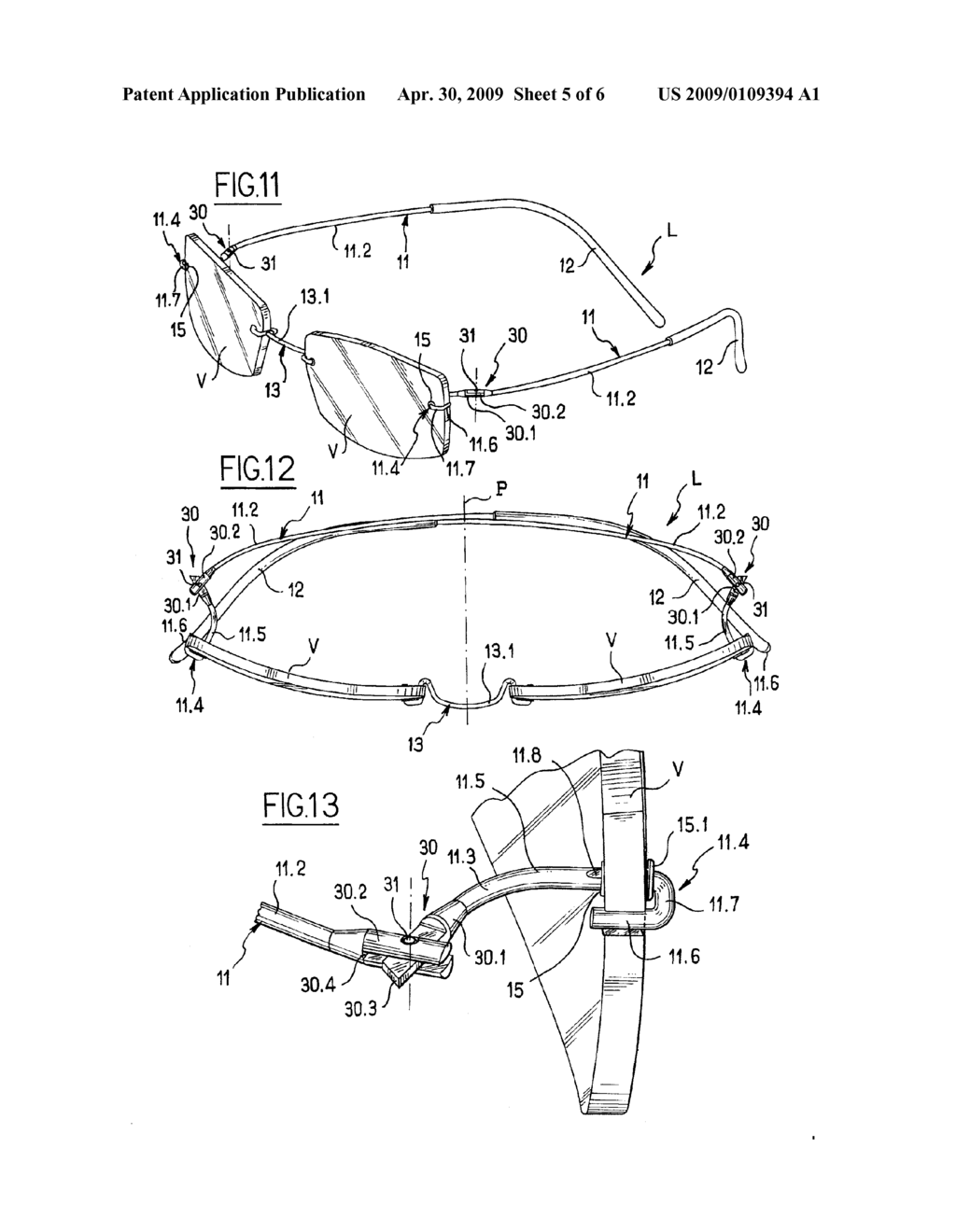 EYEGLASSES OF THE RIMLESS TYPE WITH WIRE BRANCHES - diagram, schematic, and image 06