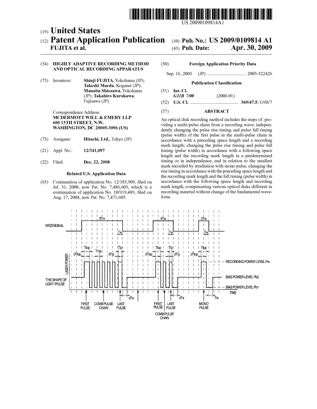 HIGHLY ADAPTIVE RECORDING METHOD AND OPTICAL RECORDING APPARATUS - diagram, schematic, and image 01