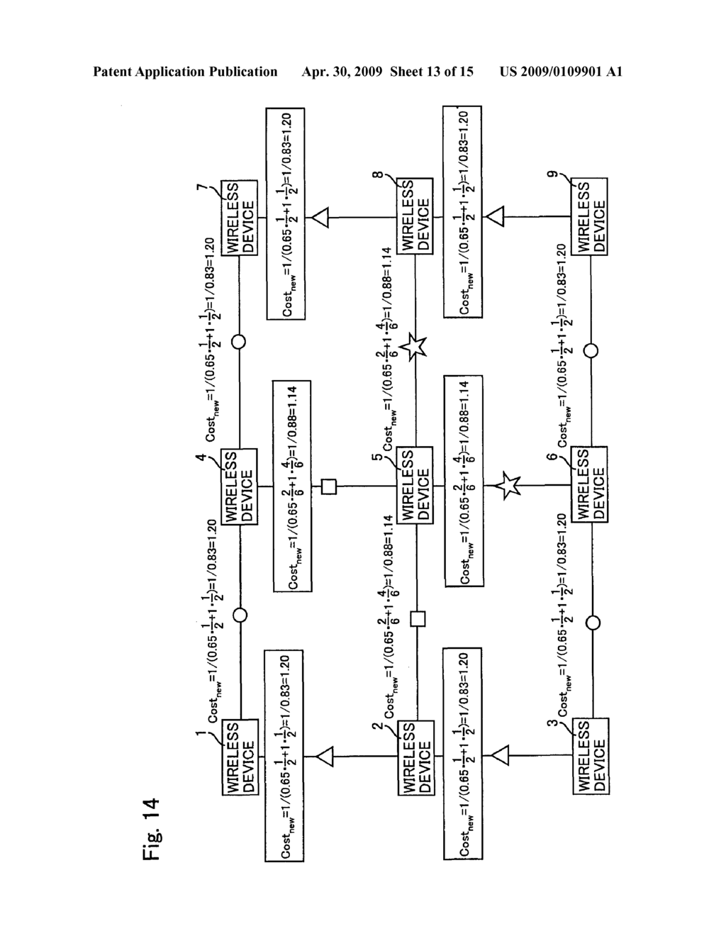 WIRELESS DEVICE WHICH SELECTS ROUTES EXCLUDING LOOP ROUTES AND A MESH NETWORK INCLUDING THE SAME - diagram, schematic, and image 14