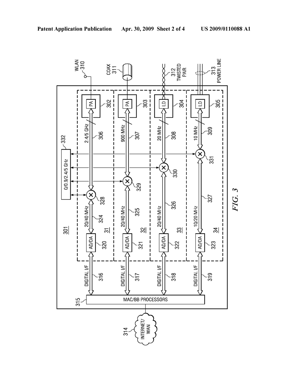 System and Method for Providing a Versatile RF and Analog Front-End for Wireless and Wired Networks - diagram, schematic, and image 03