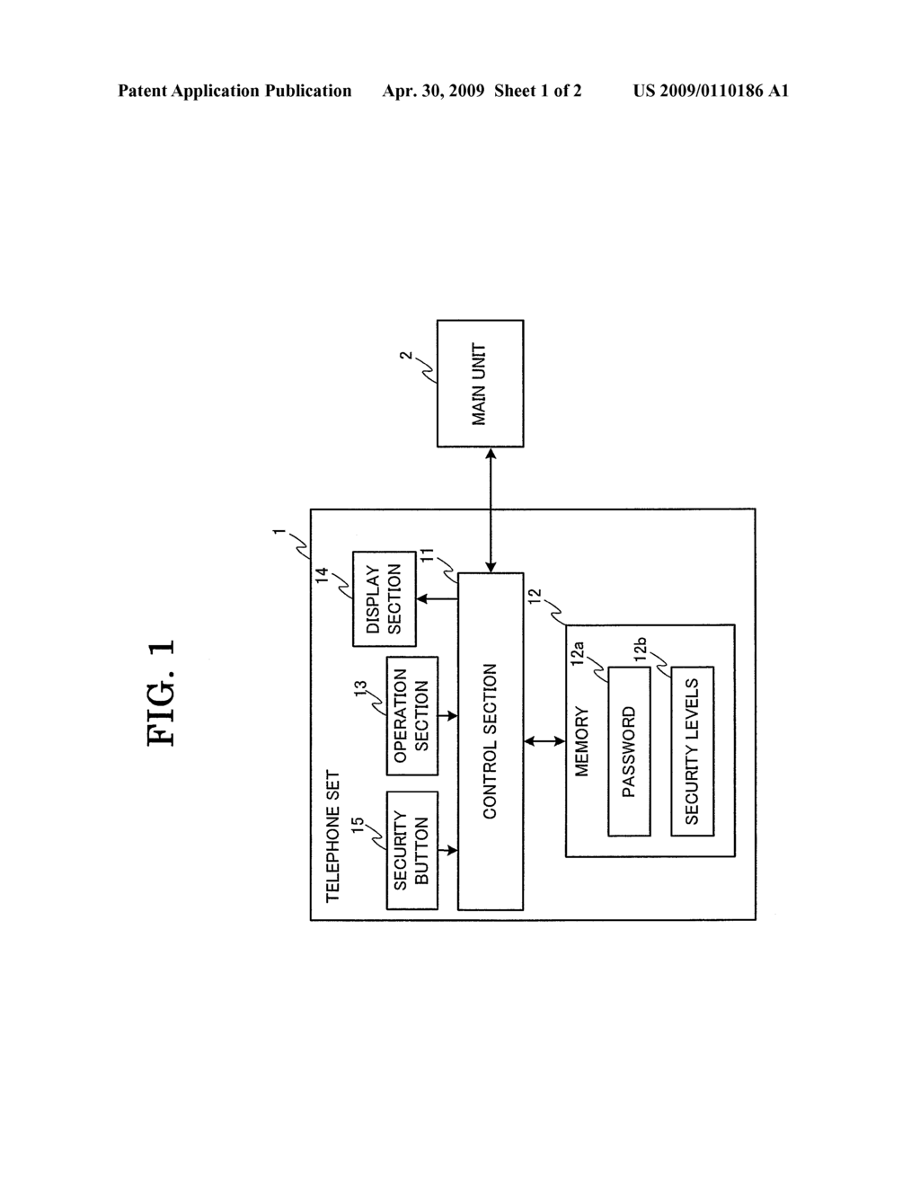 TELEPHONE, TELEPHONE SECURITY CONTROL METHOD, TELEPHONE SECURITY CONTROL PROGRAM AND PROGRAM RECORDING MEDIUM - diagram, schematic, and image 02