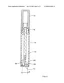 Device for storing a fluid or gel-like product, in particular a cosmetic product diagram and image