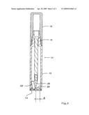 Device for storing a fluid or gel-like product, in particular a cosmetic product diagram and image