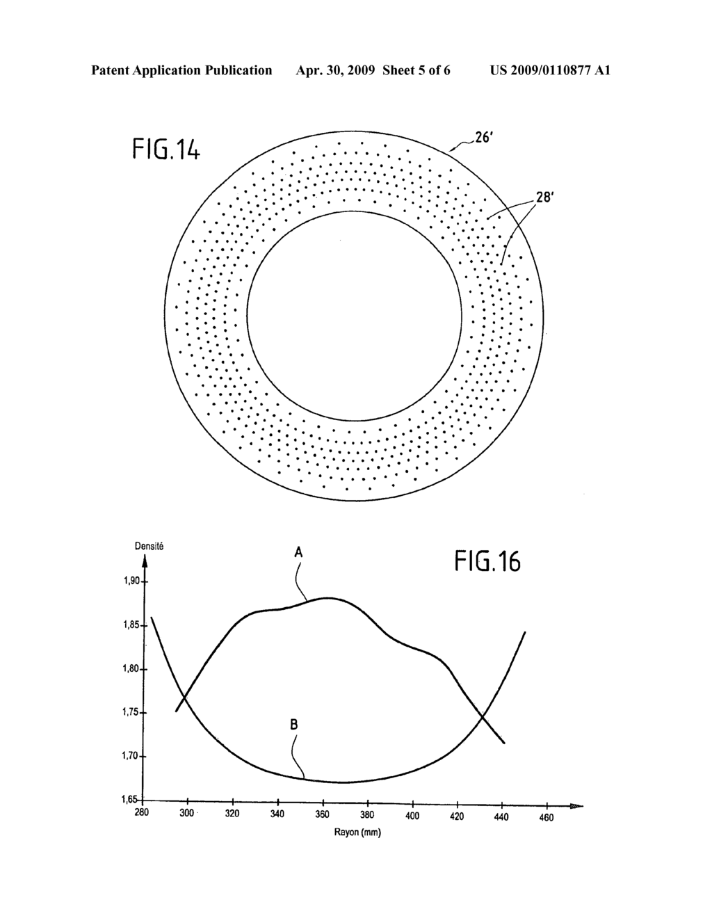 Method and substrate for making composite material parts by chemical vapour infiltration densification and resulting parts - diagram, schematic, and image 06