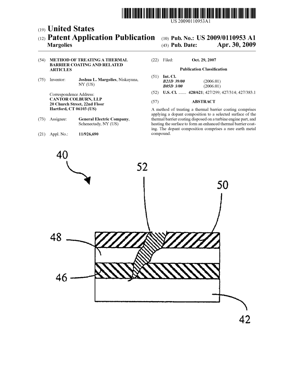 METHOD OF TREATING A THERMAL BARRIER COATING AND RELATED ARTICLES - diagram, schematic, and image 01