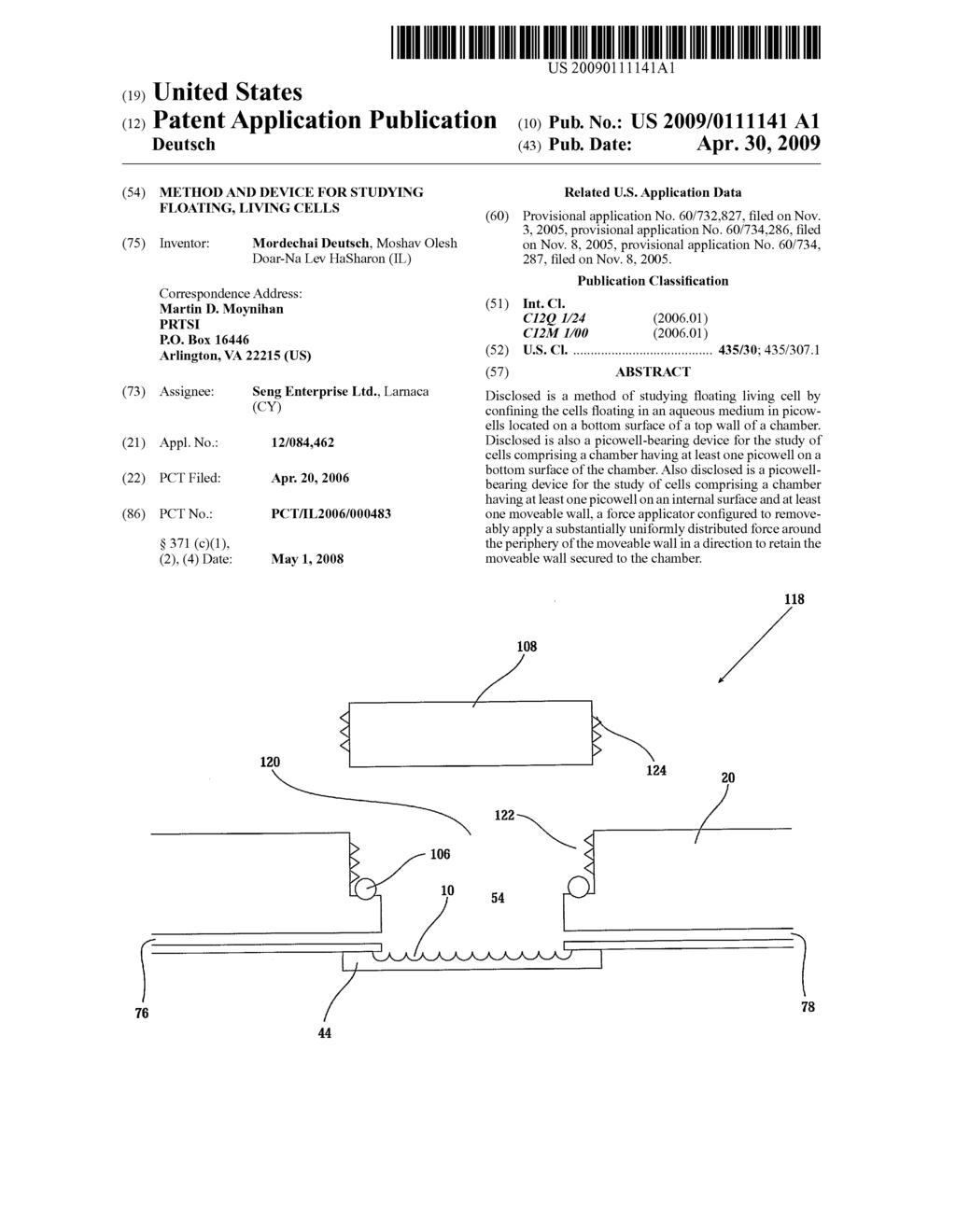 Method and Device for Studying Floating, Living Cells - diagram, schematic, and image 01