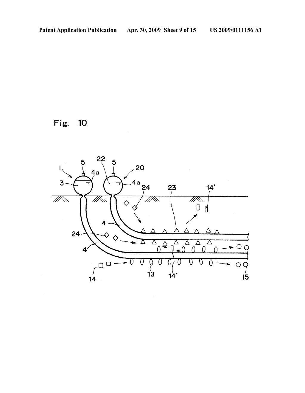 METHOD OF FEEDING MICROBIAL ACTIVITY CONTROLLING SUBSTANCE, APPARATUS THEREFOR, AND MAKING USE OF THE SAME, METHOD OF ENVIRONMENTAL CLEANUP AND BIOREACTOR - diagram, schematic, and image 10