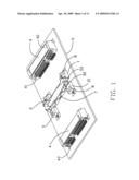 Latching device used for locking two daughter printed circuit boards in connector set diagram and image