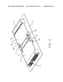 Latching device used for locking two daughter printed circuit boards in connector set diagram and image