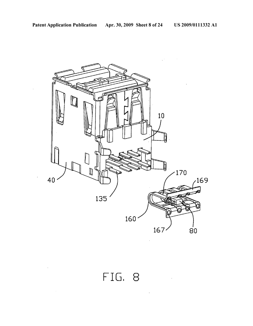 Electrical connector with integrated circuit bonded thereon - diagram, schematic, and image 09