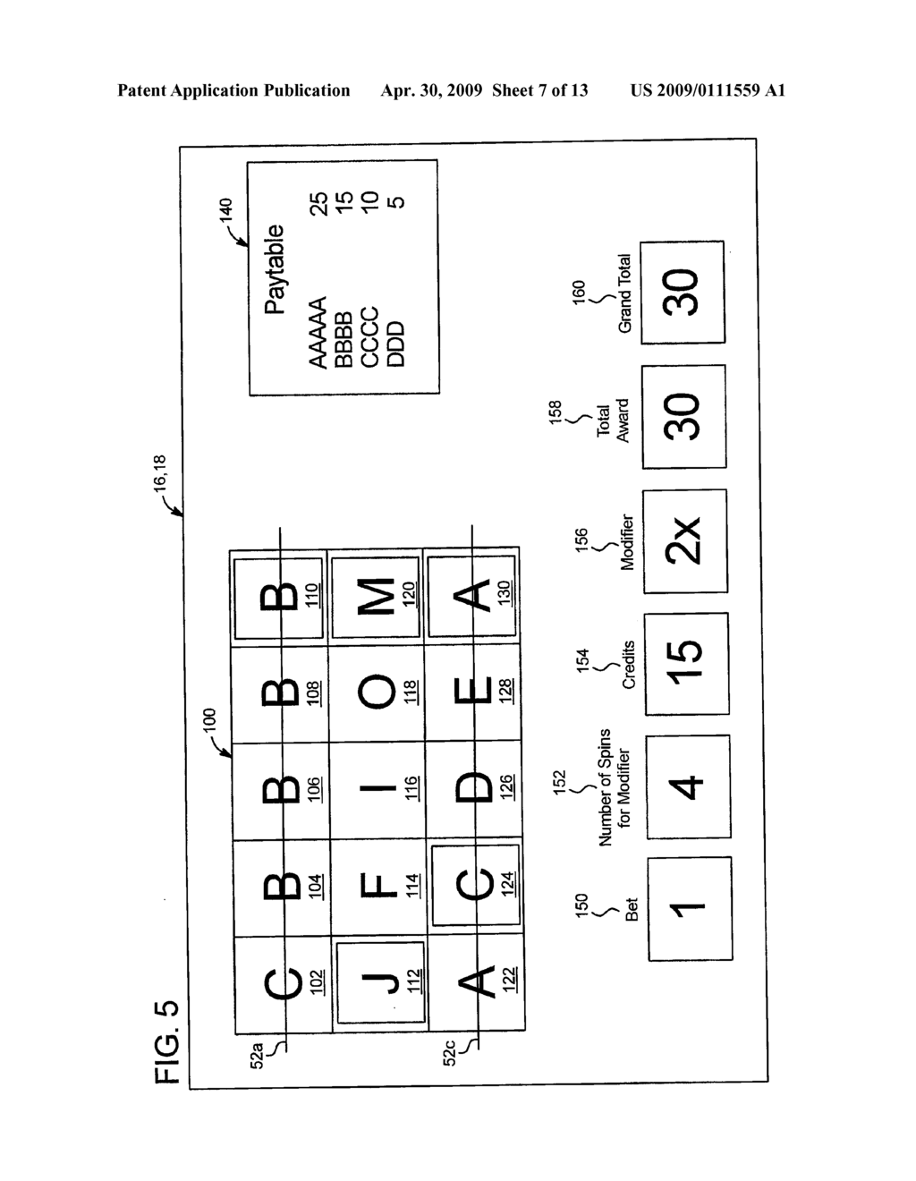 GAMING SYSTEM AND METHOD FOR PROVIDING DESIGNATED SYMBOL DISPLAY AREAS THAT MODIFY AWARDS - diagram, schematic, and image 08