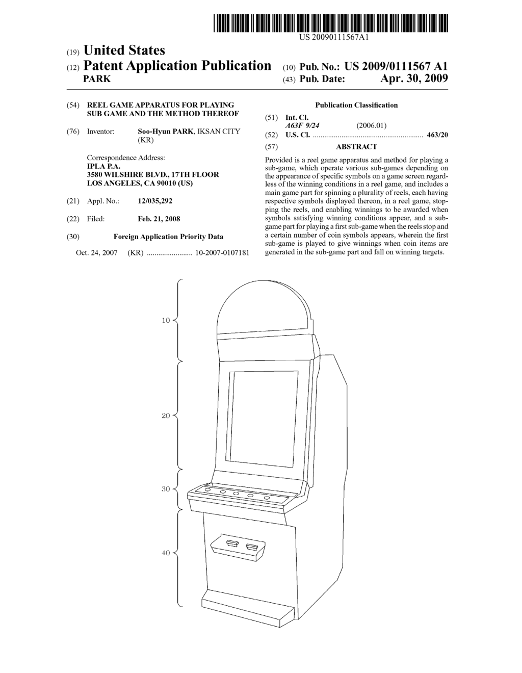 REEL GAME APPARATUS FOR PLAYING SUB GAME AND THE METHOD THEREOF - diagram, schematic, and image 01