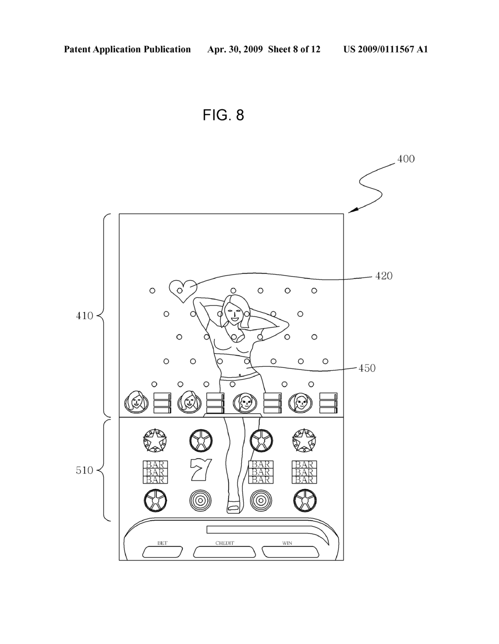 REEL GAME APPARATUS FOR PLAYING SUB GAME AND THE METHOD THEREOF - diagram, schematic, and image 09