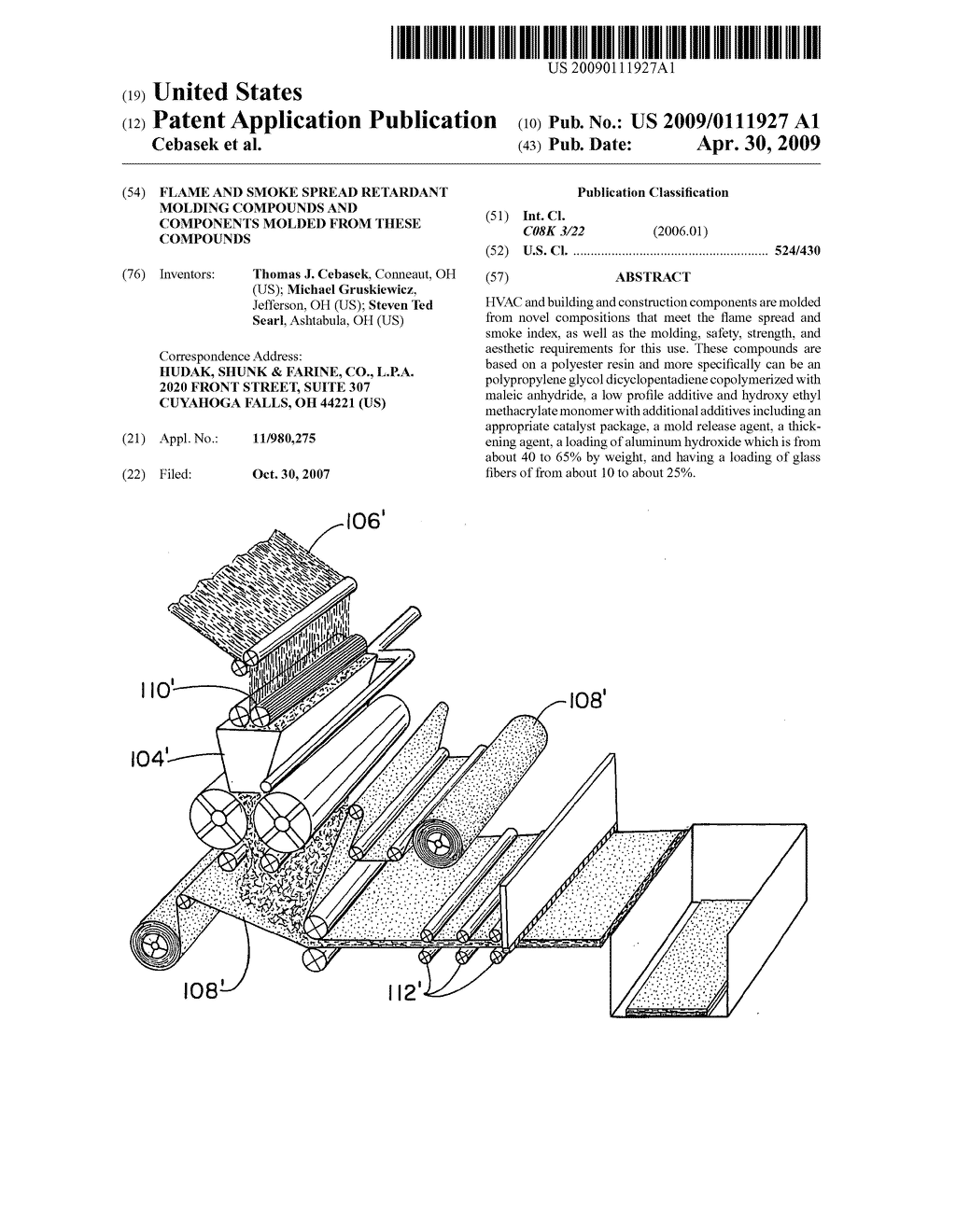 Flame and smoke spread retardant molding compounds and components molded from these compounds - diagram, schematic, and image 01