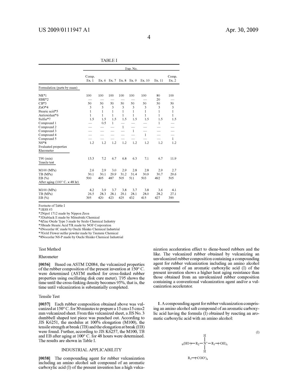 COMPOUNDING AGENT FOR RUBBER VULCANIZATION CONTAINING AMINO ALCOHOL SALT COMPOUND OF AROMATIC CARBOXYLIC ACID, PRODUCTION METHOD THEREOF AND RUBBER COMPOSITION CONTAINING THE SAME - diagram, schematic, and image 05