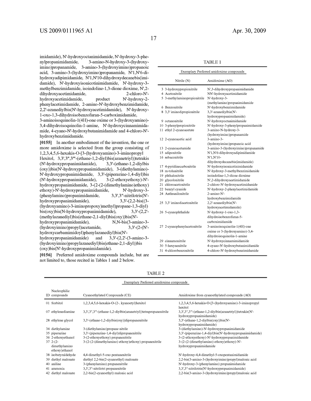 NOVEL NITRILE AND AMIDOXIME COMPOUNDS AND METHODS OF PREPARATION - diagram, schematic, and image 18