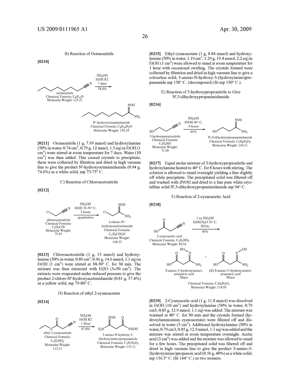 NOVEL NITRILE AND AMIDOXIME COMPOUNDS AND METHODS OF PREPARATION - diagram, schematic, and image 27