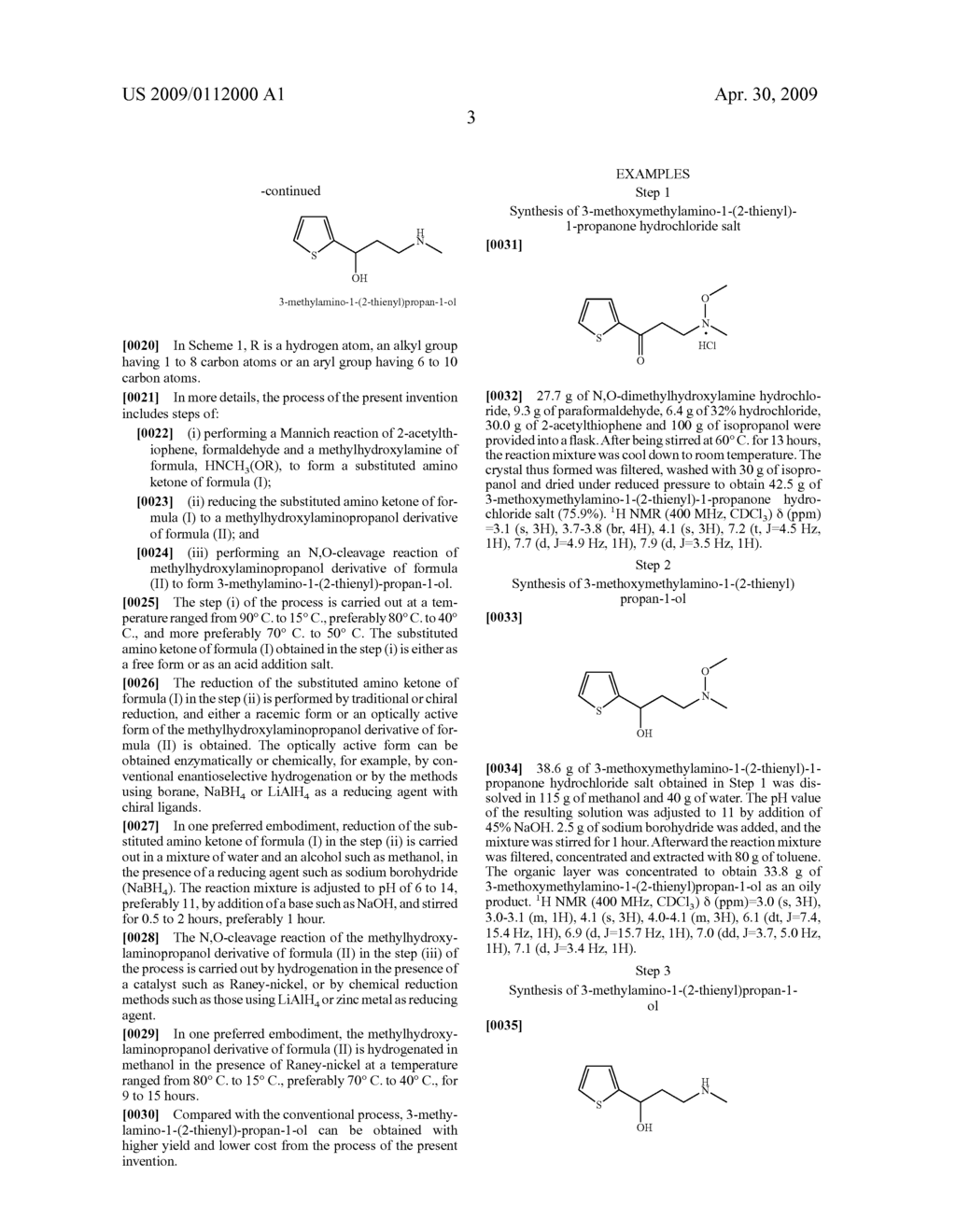 METHYLHYDROXYLAMINOPROPANOL DERIVATIVE AND ITS USE AS INTERMEDIATE FOR PREPARATION OF 3-METHYLAMINO-1-(2-THIENYL)PROPAN-1-OL - diagram, schematic, and image 04