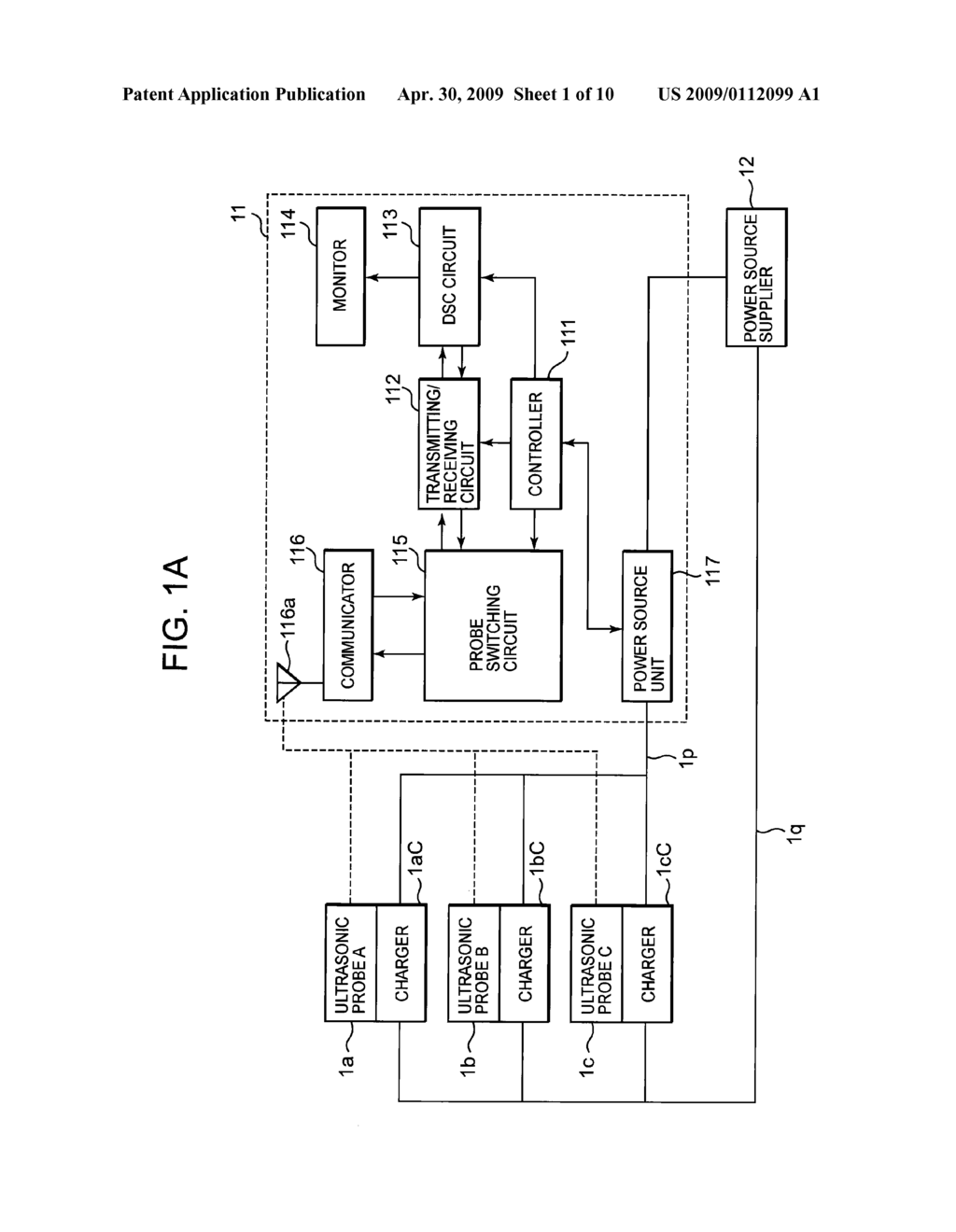 ULTRASONIC PROBE, CHARGER, ULTRASONIC DIAGNOSTIC APPARATUS AND ULTRASONIC DIAGNOSTIC SYSTEM - diagram, schematic, and image 02