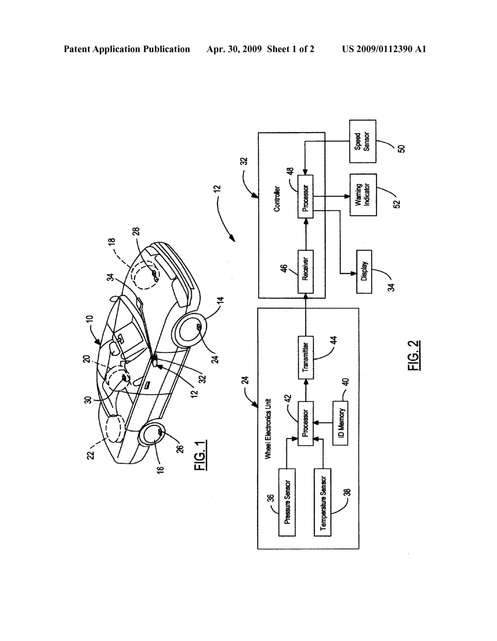 Method and System for Detecting Installation of an Unmonitored Tire on a Vehicle - diagram, schematic, and image 02