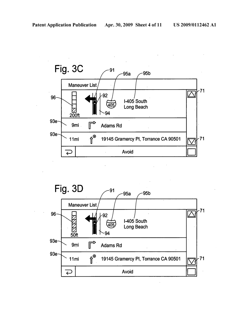 Method and apparatus for displaying route guidance list for navigation system - diagram, schematic, and image 05