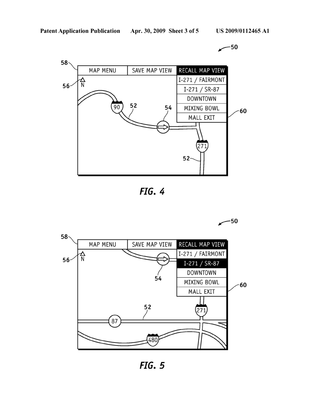 VEHICULAR NAVIGATION SYSTEM FOR RECALLING PRESET MAP VIEWS - diagram, schematic, and image 04