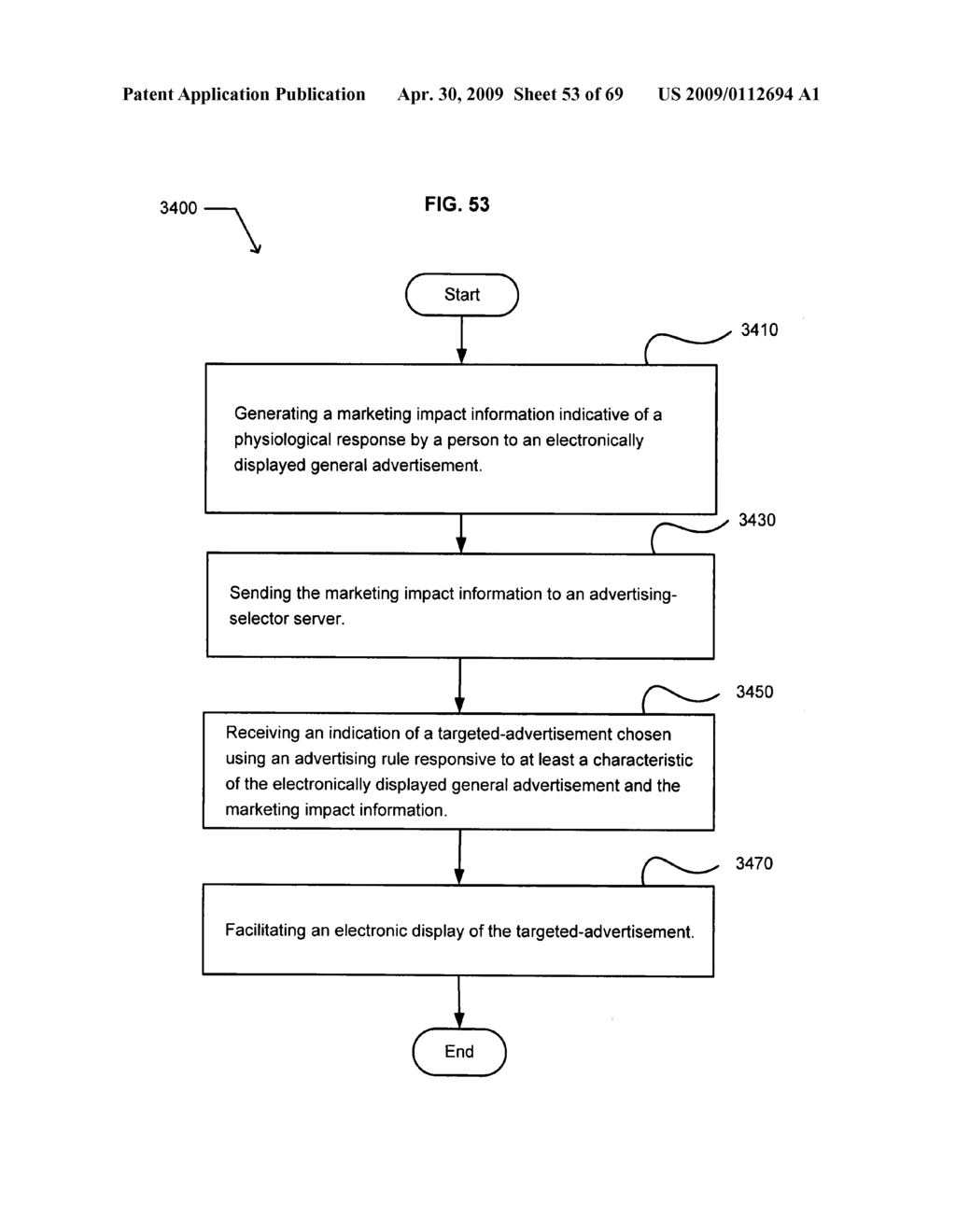 Targeted-advertising based on a sensed physiological response by a person to a general advertisement - diagram, schematic, and image 54