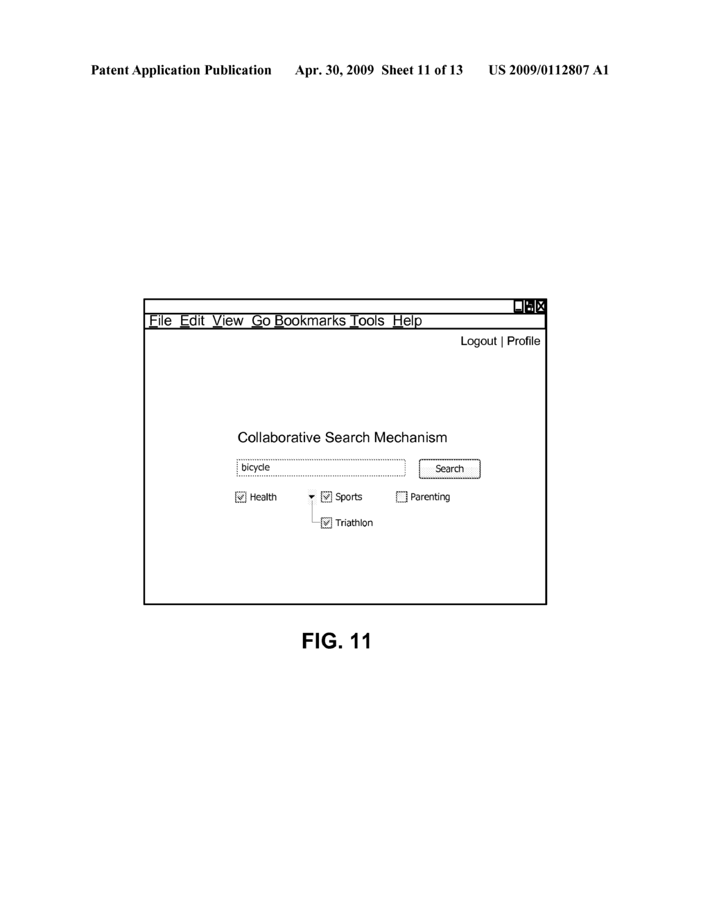 METHOD AND APPARATUS FOR FACILITATING A COLLABORATIVE SEARCH PROCEDURE - diagram, schematic, and image 12