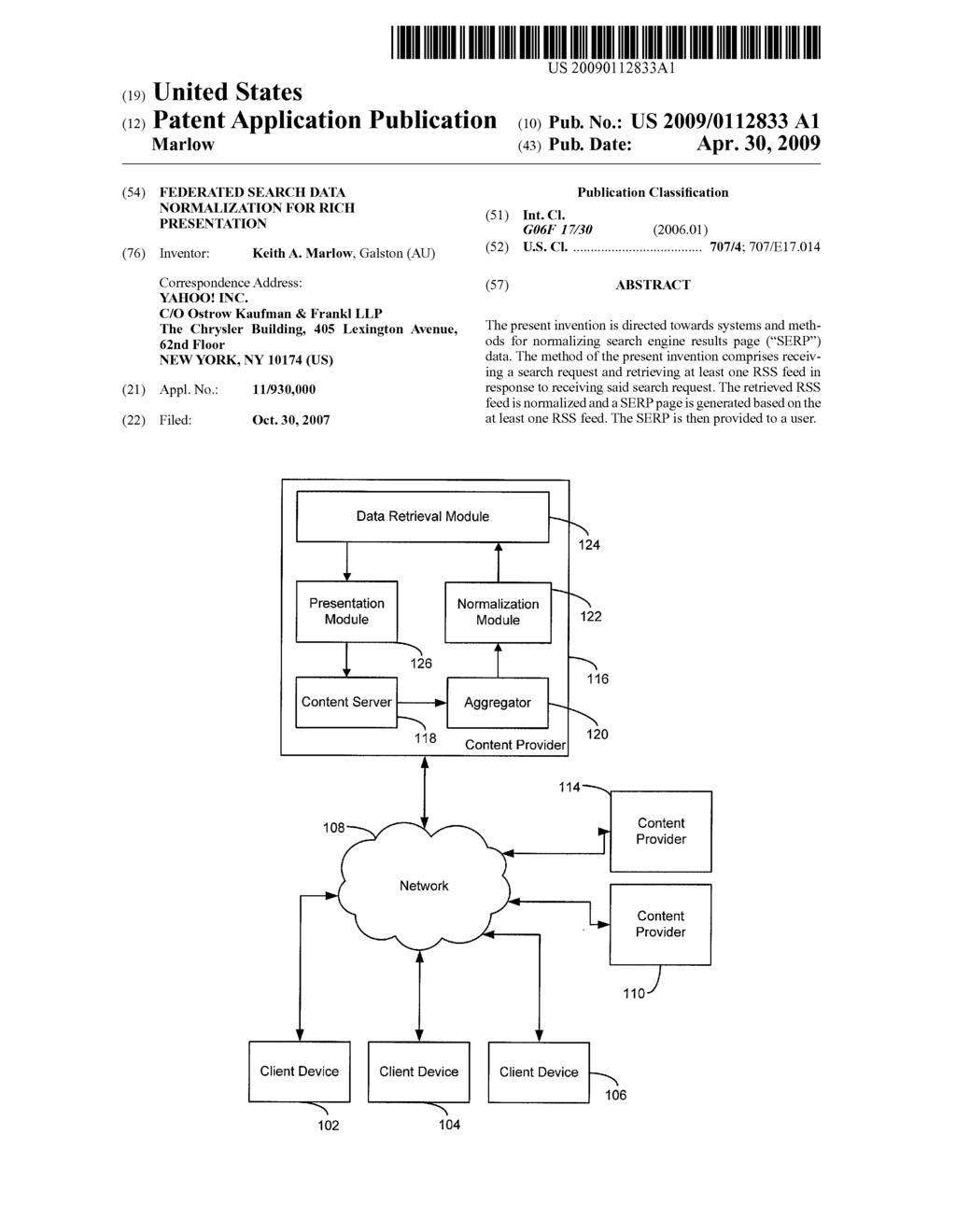 FEDERATED SEARCH DATA NORMALIZATION FOR RICH PRESENTATION - diagram, schematic, and image 01