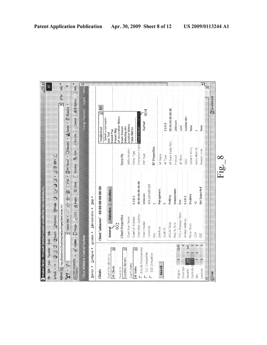 Diagnostic Functionality for Wireless Client Connectivity Problems in Wireless Networks - diagram, schematic, and image 09